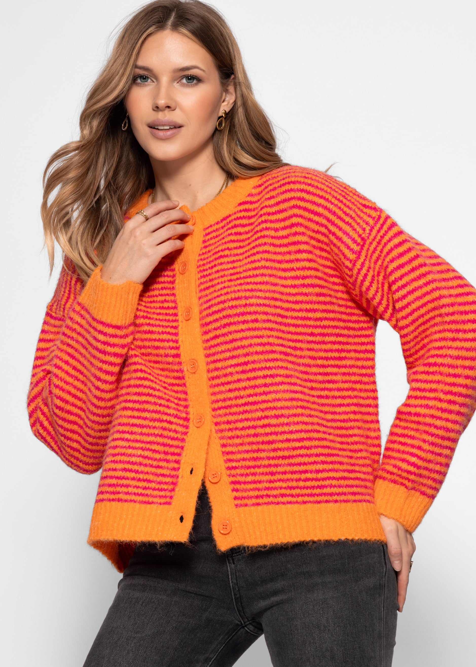 Striped cardigan - orange – SASSYCLASSY