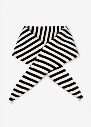 Gestreifter Dreiecksschal - schwarz-offwhite