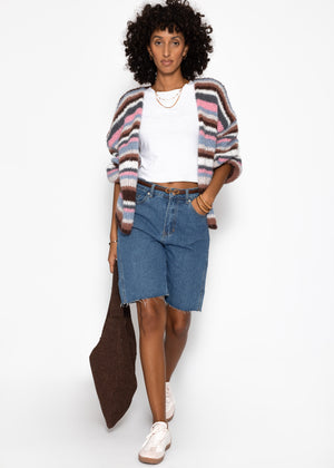 Striped cardigan - pink blue