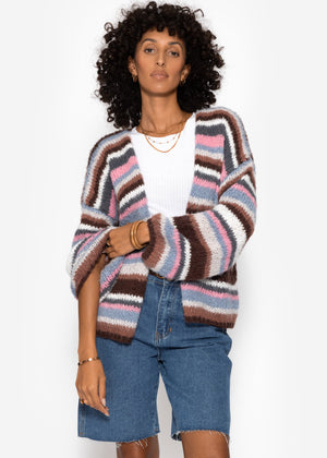 Striped cardigan - pink blue