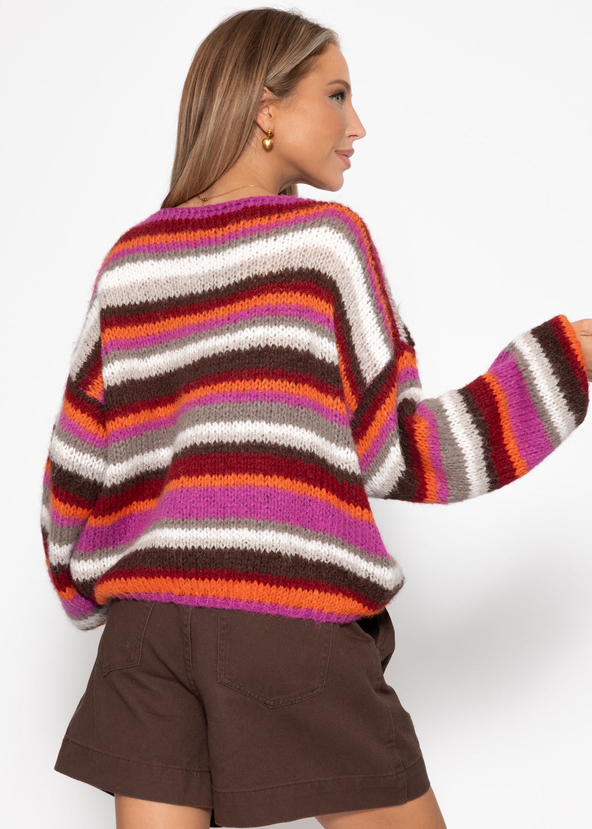 Striped sweater - pink orange