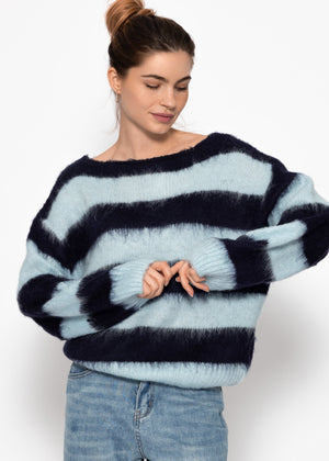 Striped sweater - blue -bright blue
