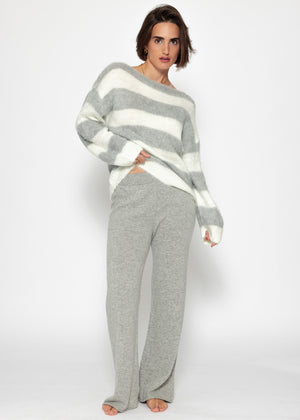 Striped sweater - gray -off-white