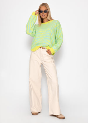 Striped sweater - green -blue