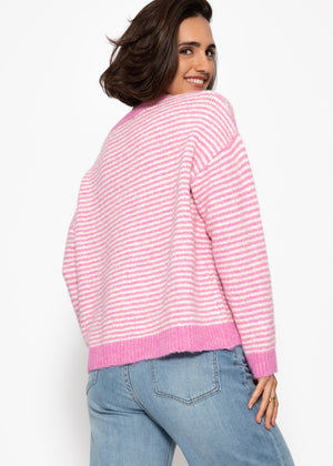 Striped sweater - pink/off-white