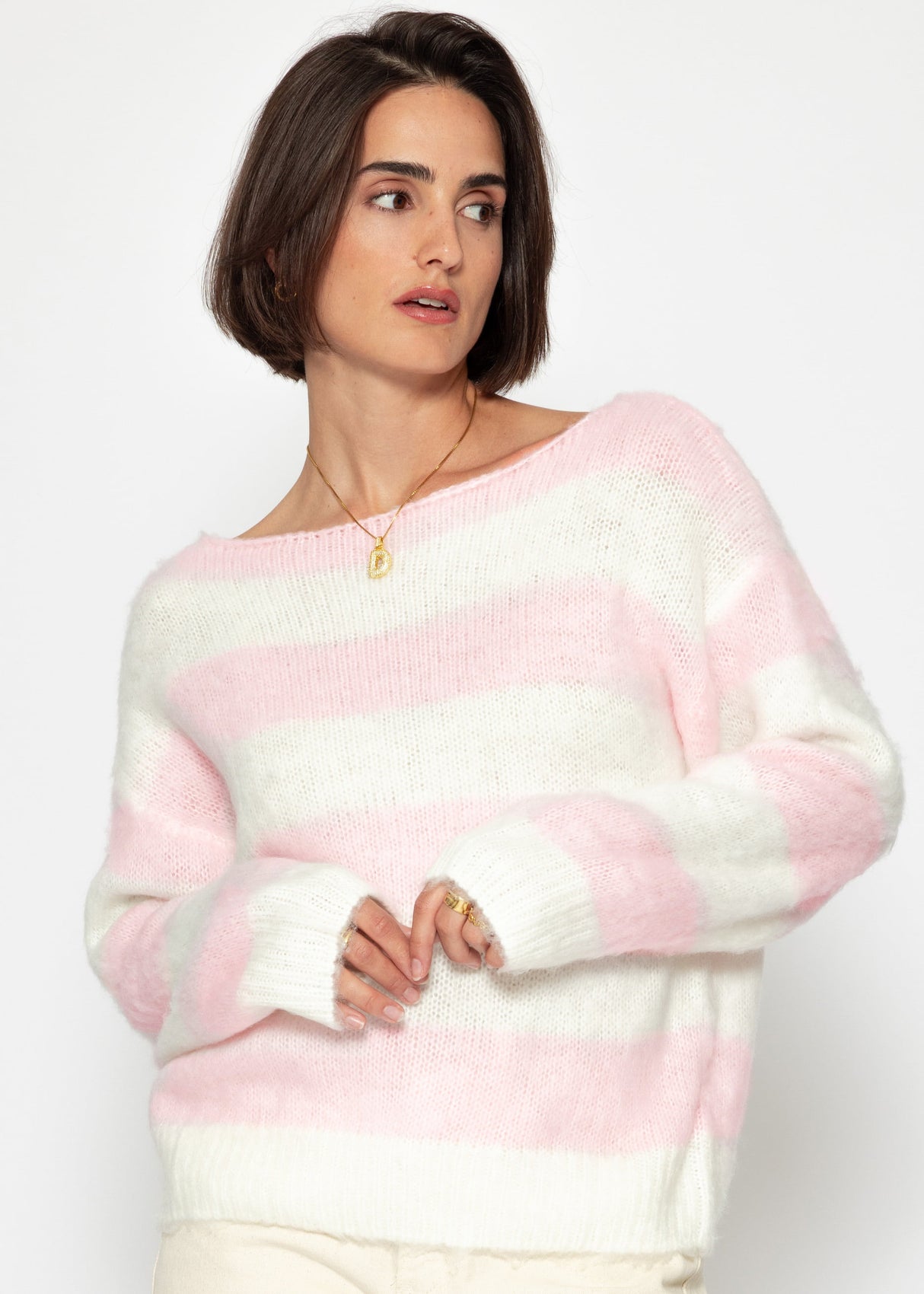 Striped sweater - pink -offwhite