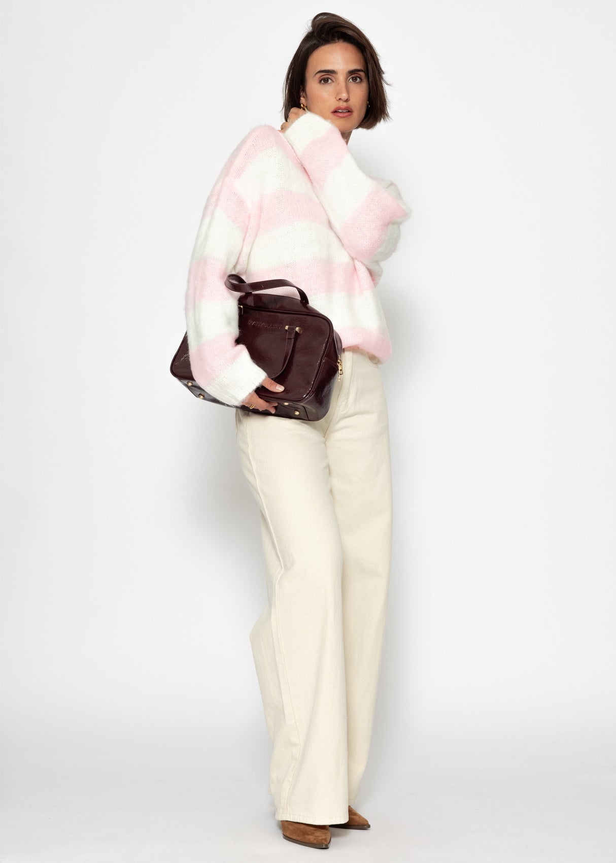 Striped sweater - pink -offwhite