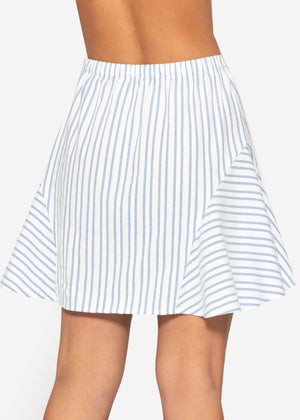 Striped skirt with buttons - blue