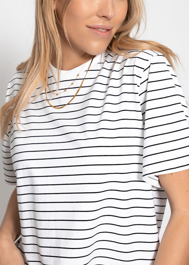 Gestreiftes T-Shirt - offwhite