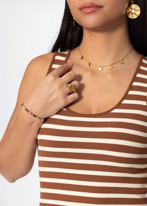 Striped tank top - brown-off-white