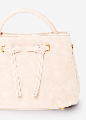 Woven handbag - greige