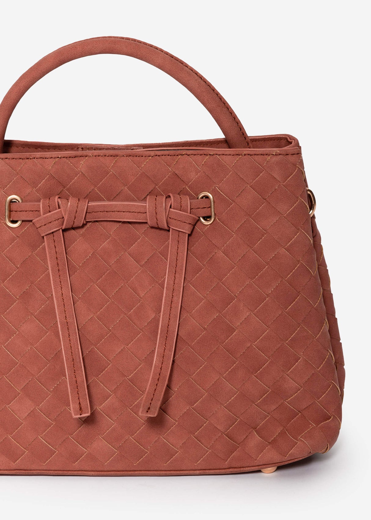 Woven handbag - mauve