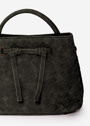 Gewebte Handtasche - schwarz