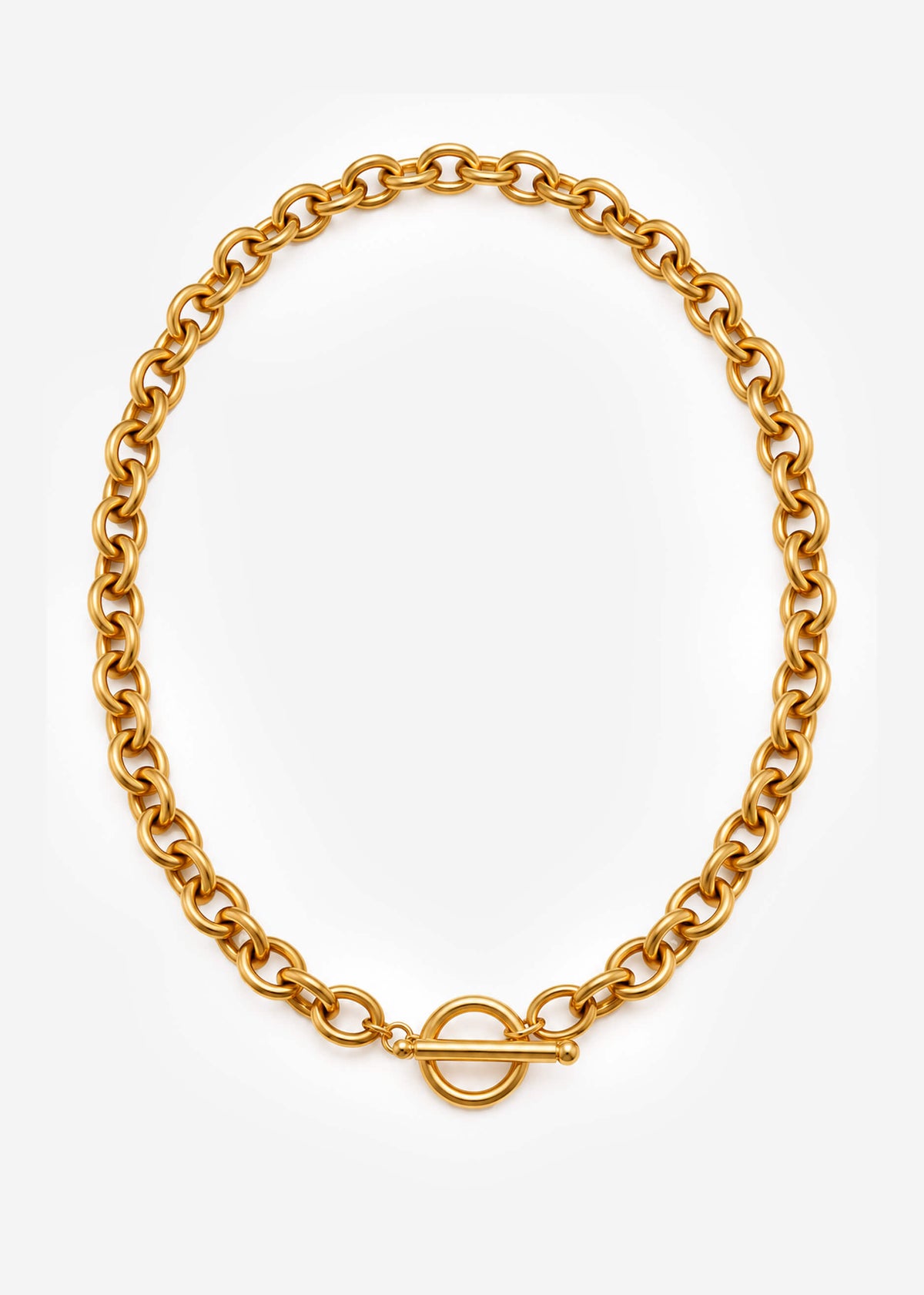 Glieder Halskette mit T-Verschluss - gold
