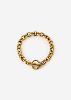 Gliederarmband mit T - Verschluss - gold