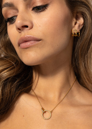 Half chain with 2 circles - gold