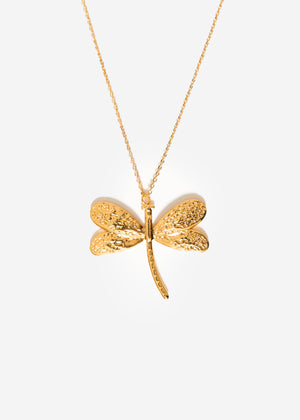 Halskette mit Libellen-Anhänger - gold