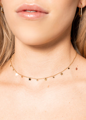 Halskette mit Sternchen - gold