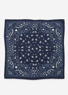 Halstuch mit allover Paisley-Print - dunkelblau