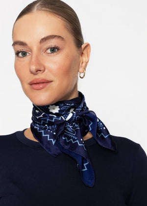 Halstuch mit allover Paisley-Print - dunkelblau