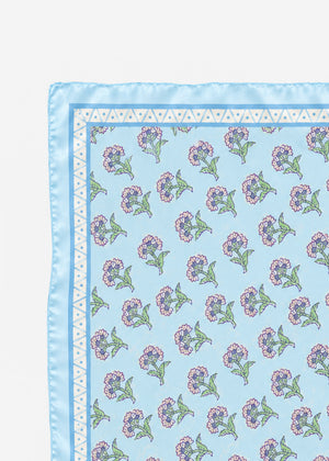 Halstuch mit Blümchen-Print - hellblau