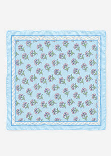 Halstuch mit Blümchen-Print - hellblau