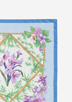 Halstuch mit Blumen-Print - blau