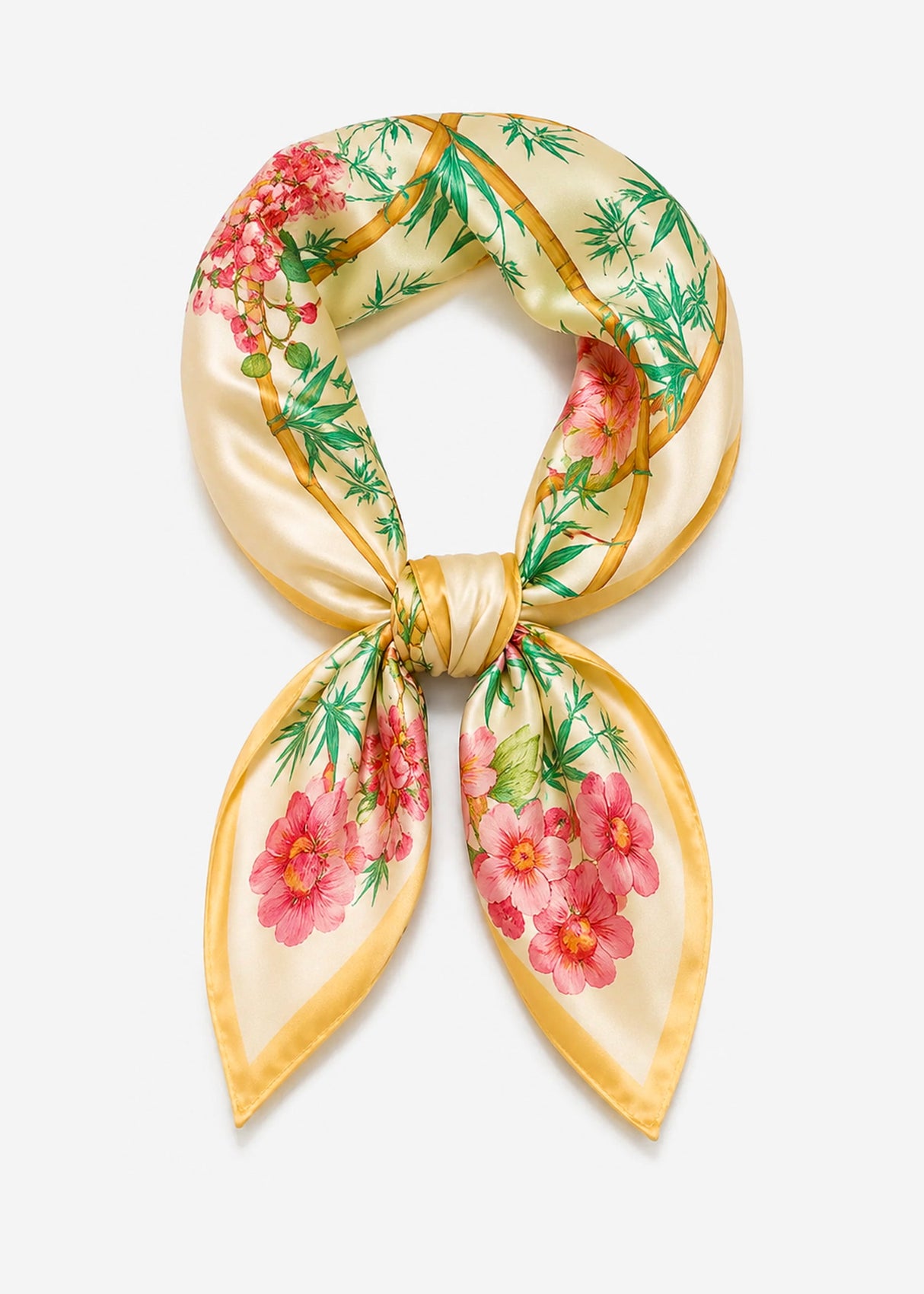 Halstuch mit Blumen-Print - gelb