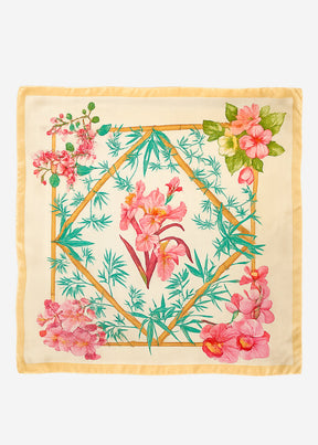 Halstuch mit Blumen-Print - gelb