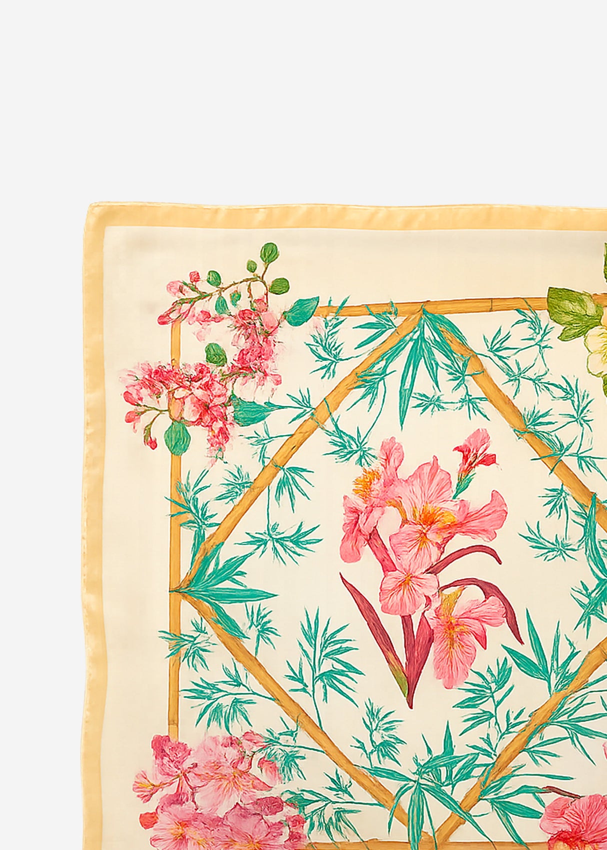Halstuch mit Blumen-Print - gelb