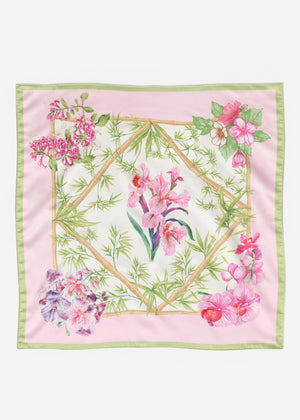 Halstuch mit Blumen-Print - rosa