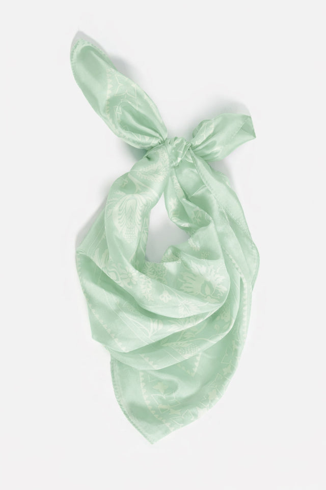Neckerchief with floral pattern - green