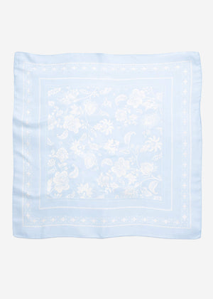 Floral patterned scarf - light blue