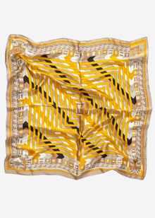 Scarf with colorful print - yellow