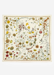 Halstuch mit floralem Print - beige