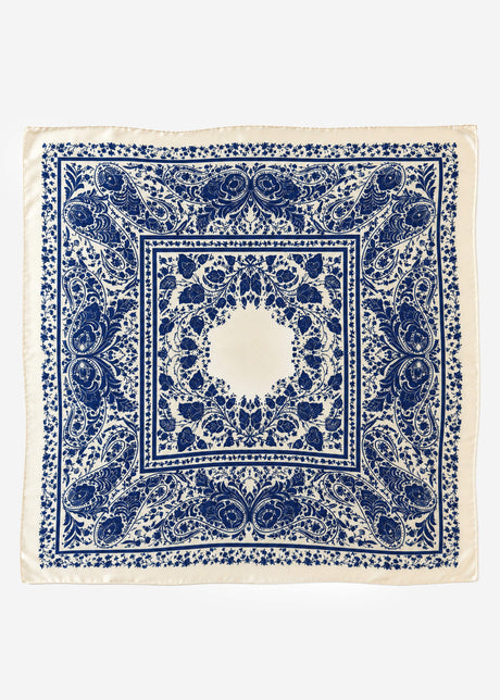 Halstuch mit floraler Musterung - blau von SASSYCLASSY