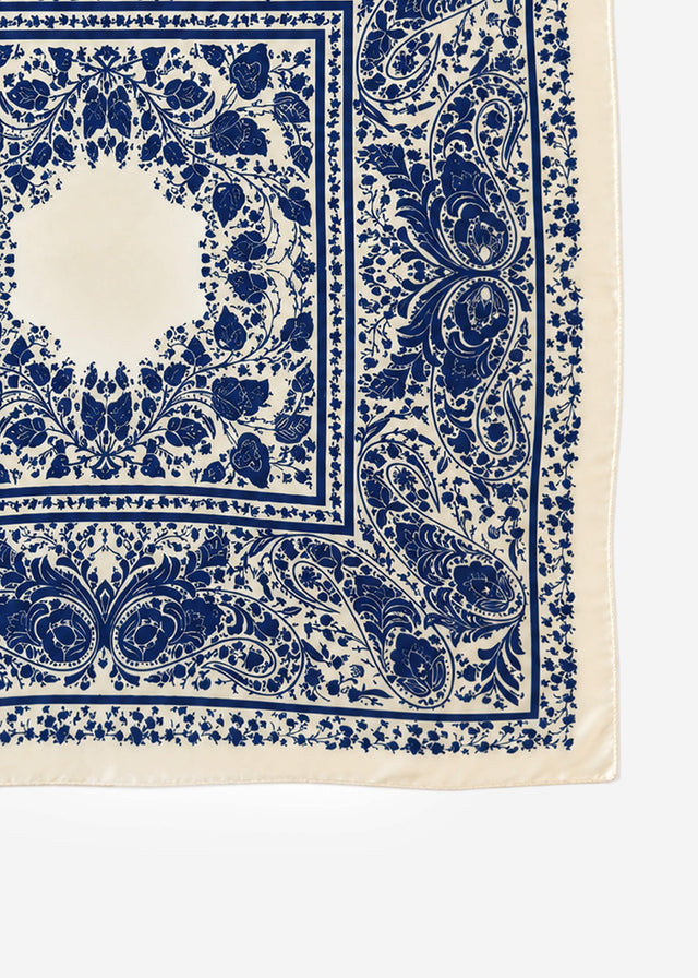 Halstuch mit Paisley- und Blumenmuster - blau
