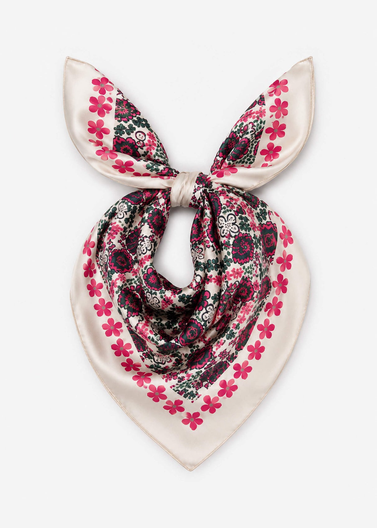 Halstuch mit floraler Musterung - pink