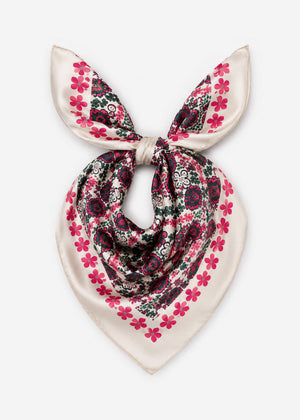 Halstuch mit floraler Musterung - pink
