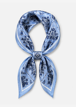 Halstuch mit geometrischem Ornament-Print  - blau