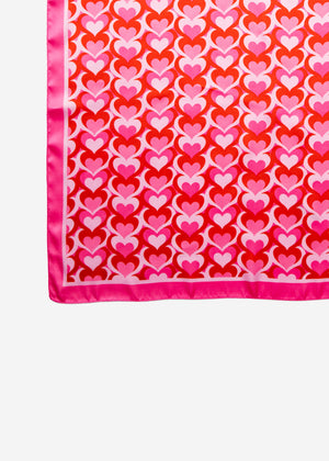 Scarf with heart print - pink