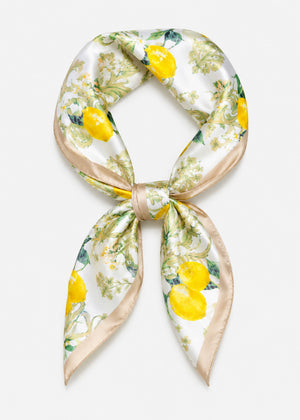Halstuch mit Lemon-Print - beige