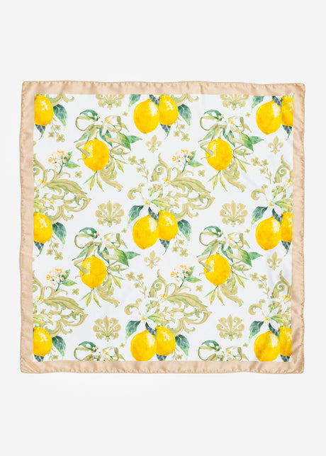 Halstuch mit Lemon-Print - beige