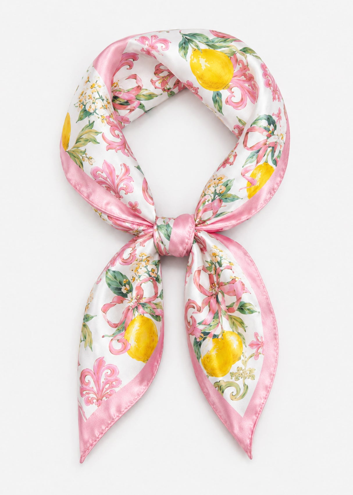 Halstuch mit Lemon-Print - rosa