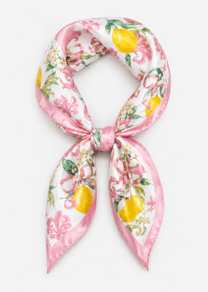 Halstuch mit Lemon-Print - rosa