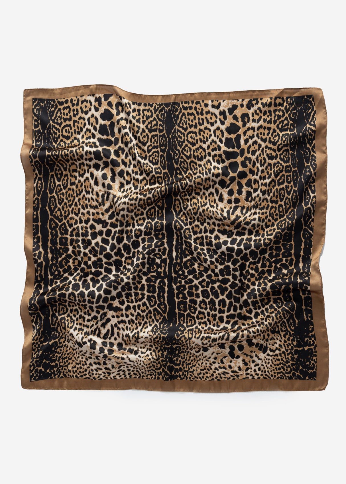 Scarf with leo print - brown