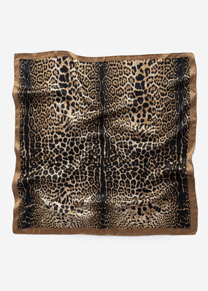 Scarf with leo print - brown