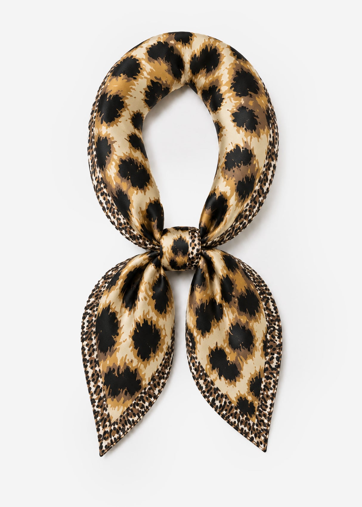 Halstuch mit Leoparden-Print - hellbeige