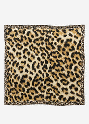 Halstuch mit Leoparden-Print - hellbeige