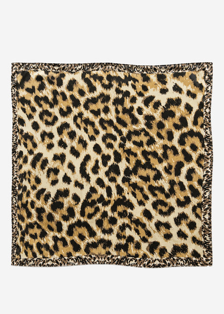 Halstuch mit Leoparden-Print - hellbeige